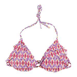Kenneth Cole Womens Geometric Bikini Swim Top, Multicoloured, NWT